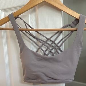 Lululemon Women's lavendar/gray Strappy open-back bra